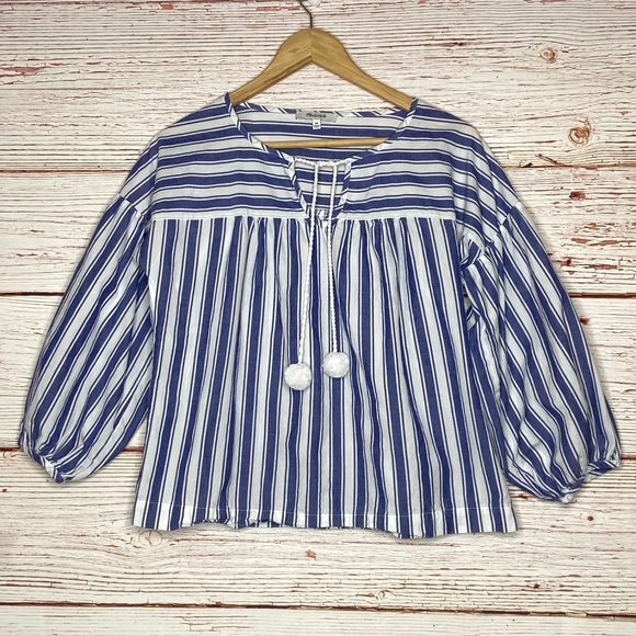 Madewell Peasant Top in Shea Stripe Sz XS - Picture 5 of 15